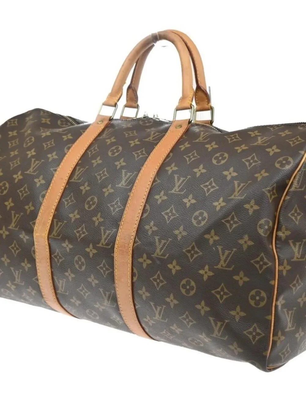 LOUIS VUITTON Keepall 50 Travel Hand Bag Monogram Leather Brown